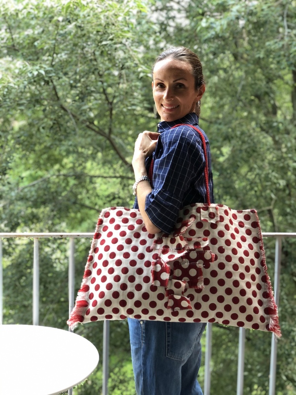 Borsa MissPaloma in tela a pois